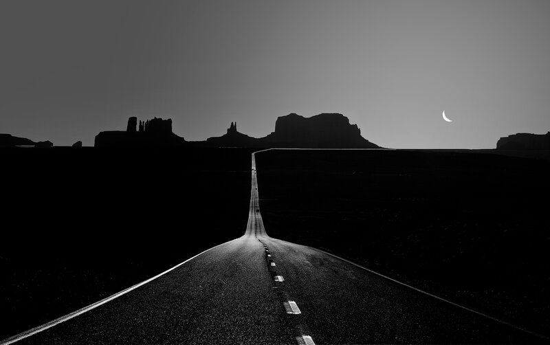 Road Leading to Mesas — Black