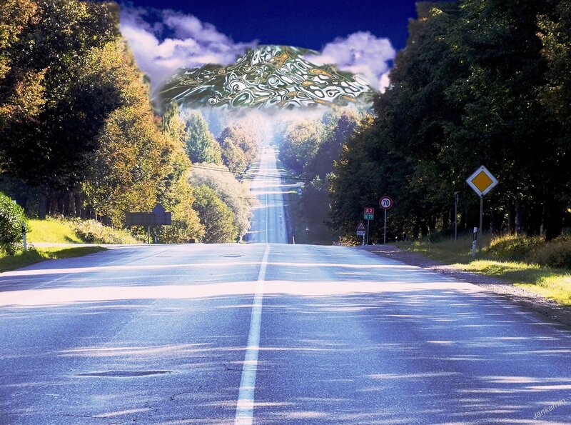 Road Leading to Mountain — Blue
