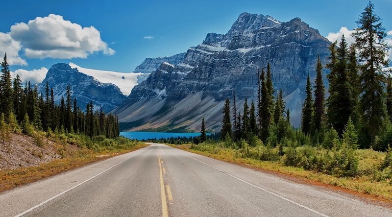 Road Leading to Mountain Lake