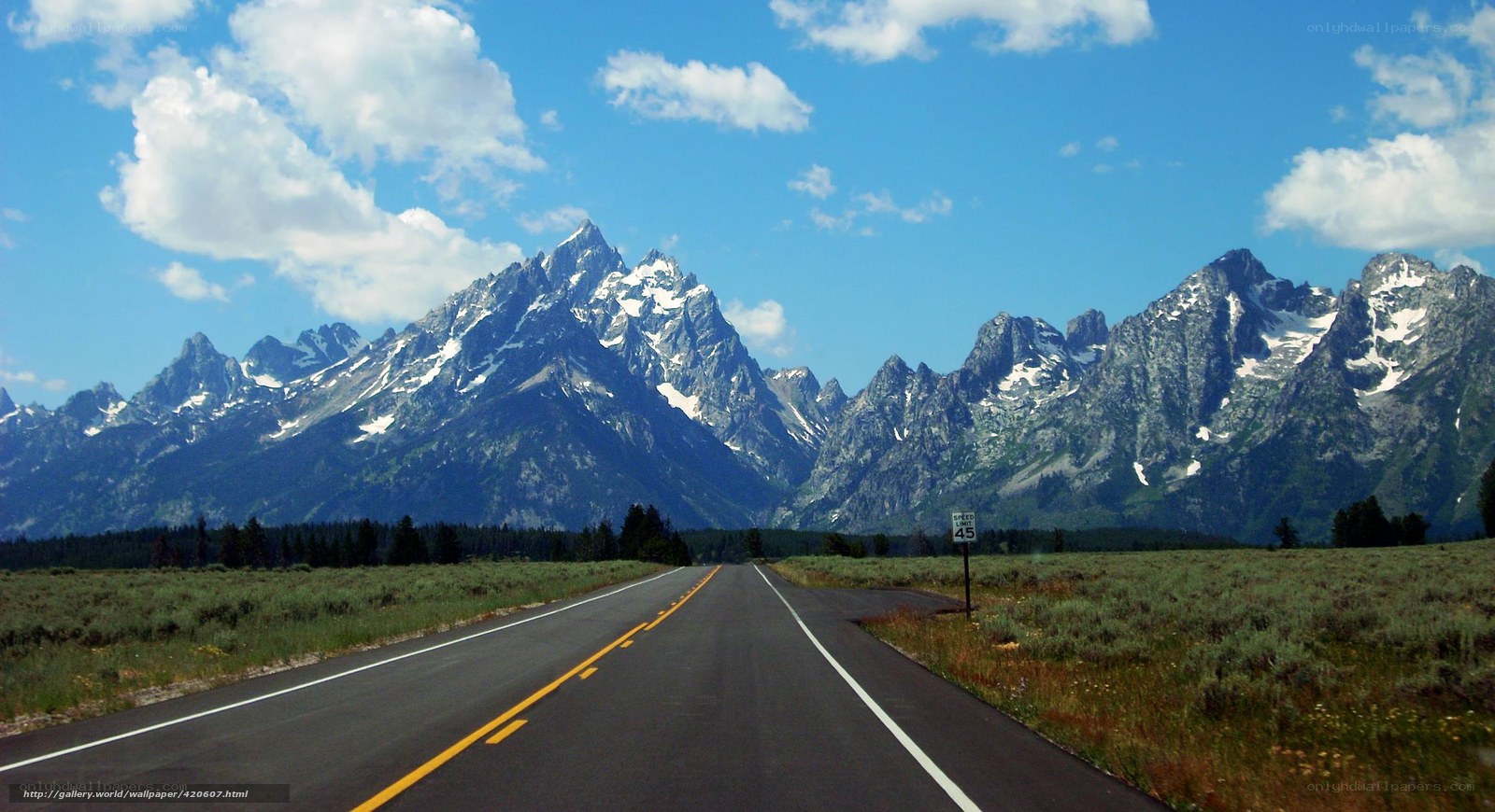 Road leading to mountain range