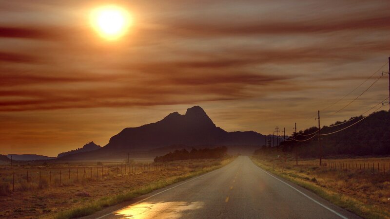 Road Leading to Mountain