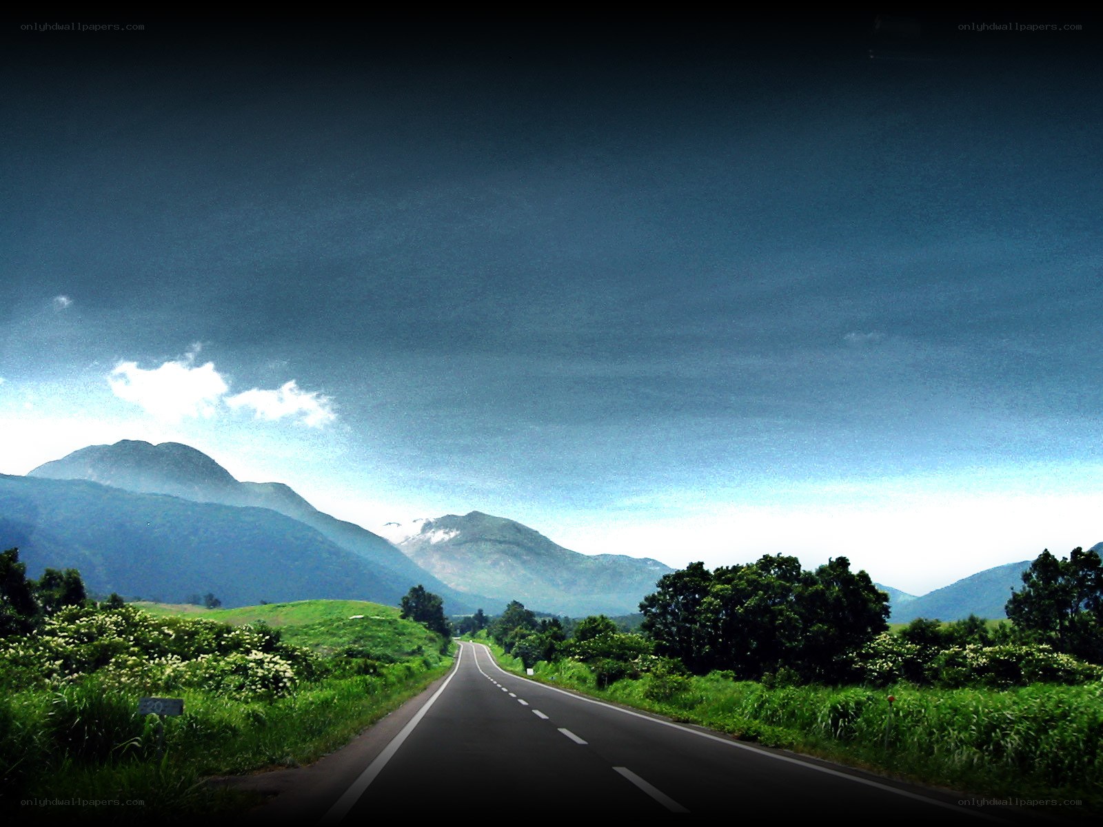 Road leading to mountains