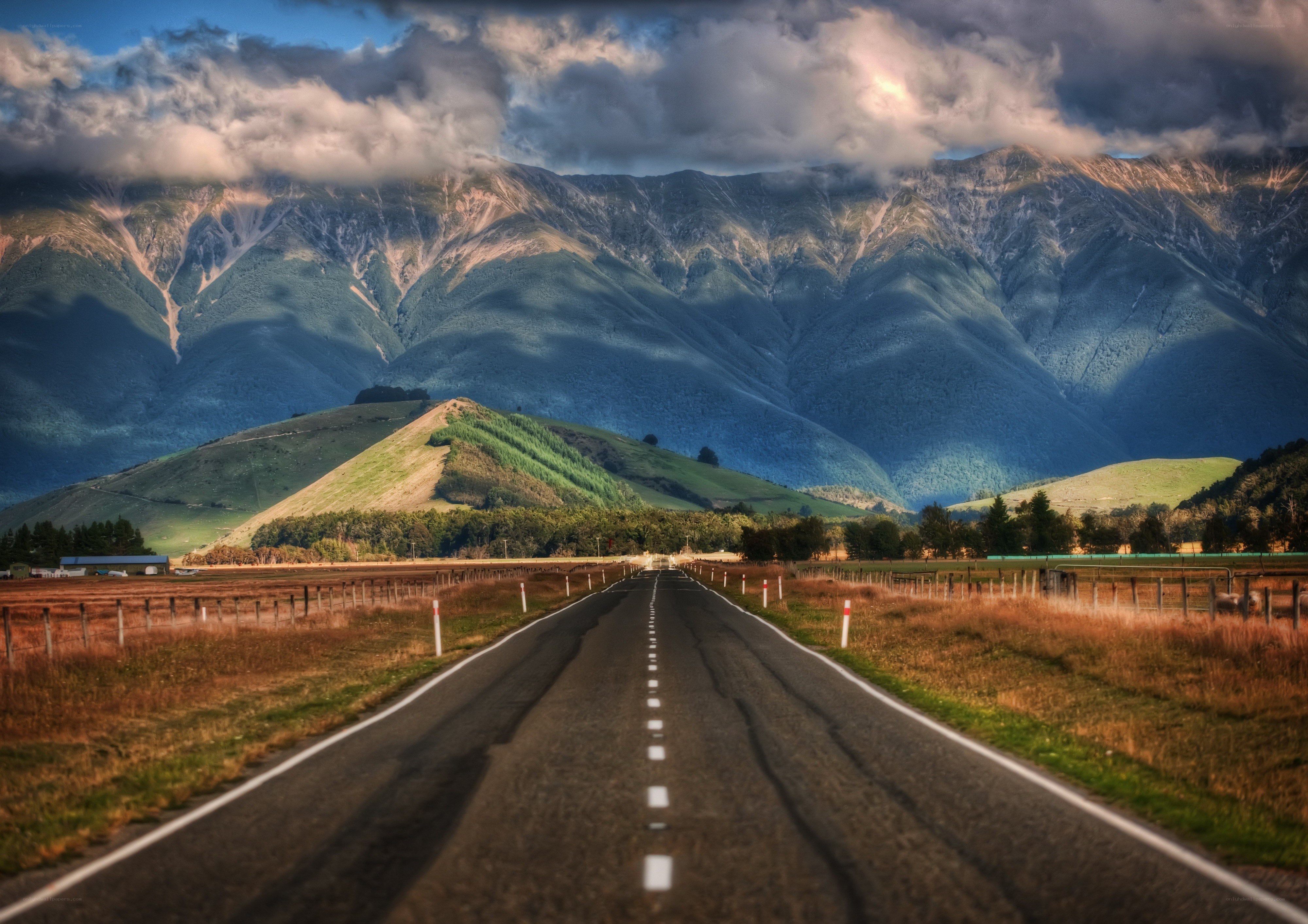 Road leading to mountains