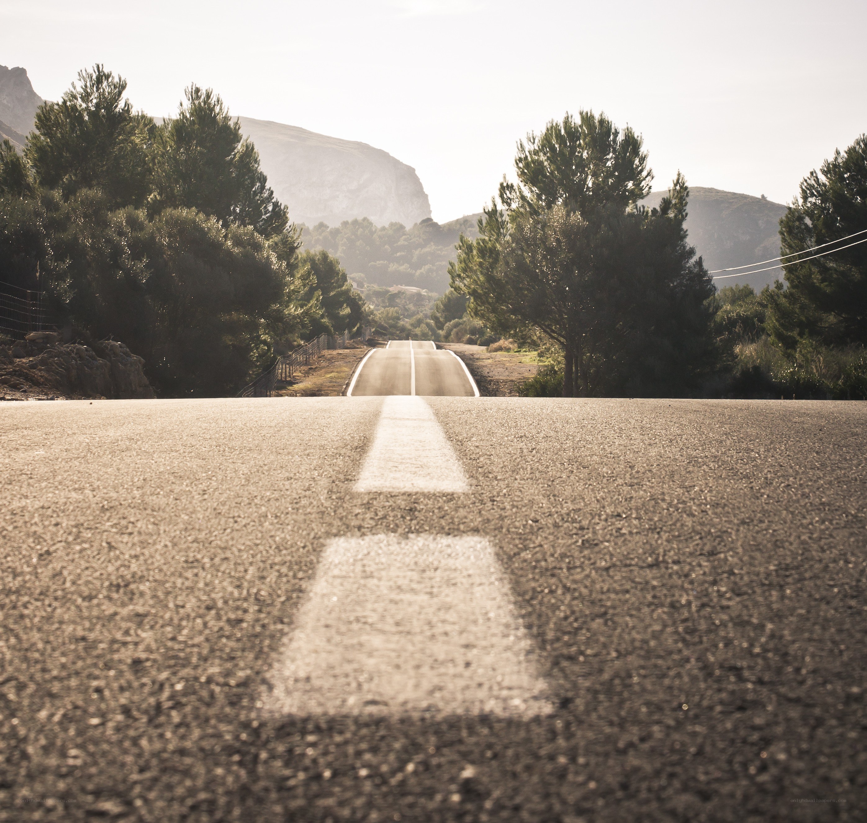 Road leading to mountains