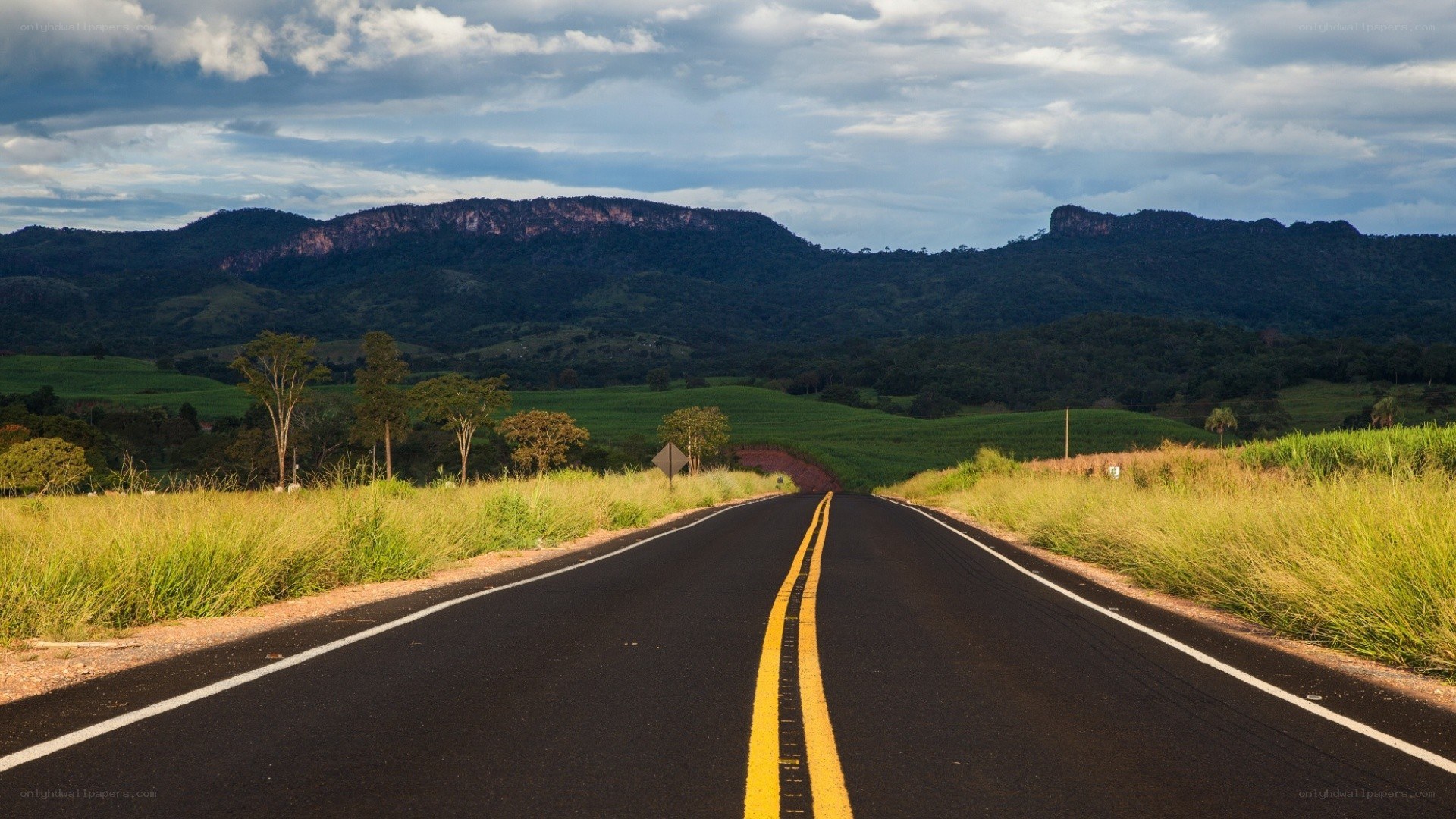 Road leading to mountains