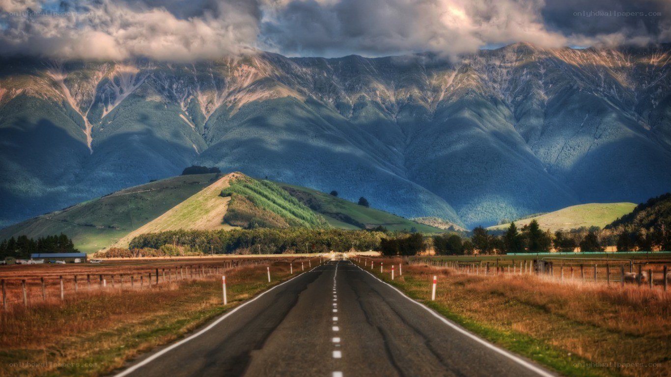 Road leading to mountains