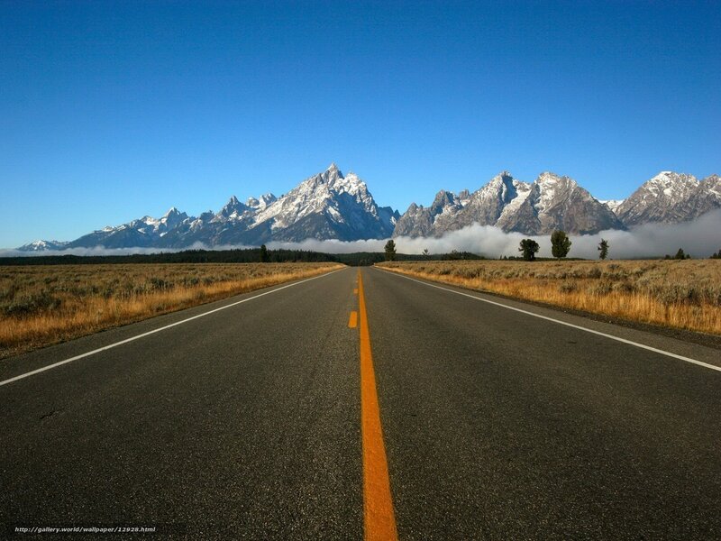 Road Leading to Mountains — Blue, Serene