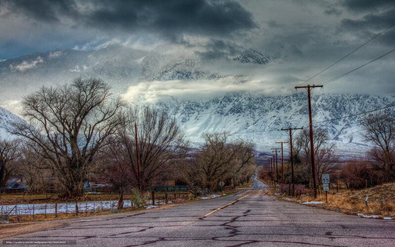Road Leading to Mountains — Gray, Dramatic