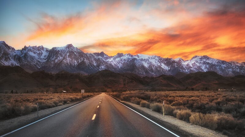 Road Leading to Mountains — Orange