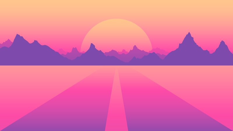 Road Leading to Mountains — Pink