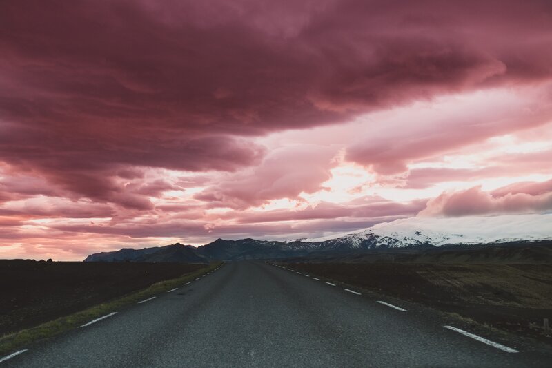 Road Leading to Mountains — Purple