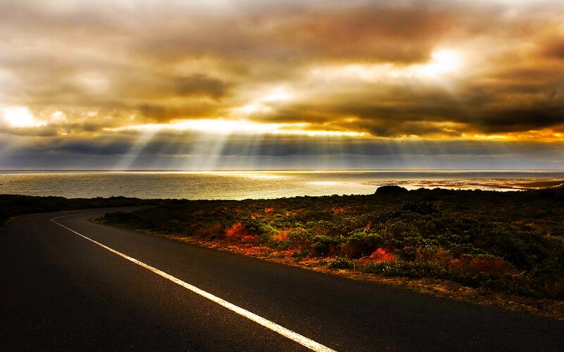 Road Leading to Ocean — Golden