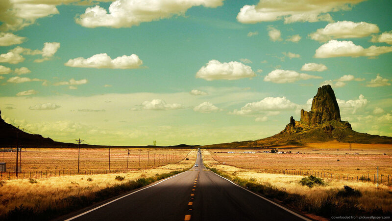 Road Leading to Rock Formation