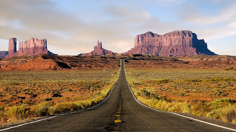 Road Leading to Rock Formations — Brown, Serene, Afternoon