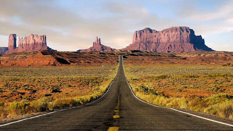 Road Leading to Rock Formations — Brown, Serene