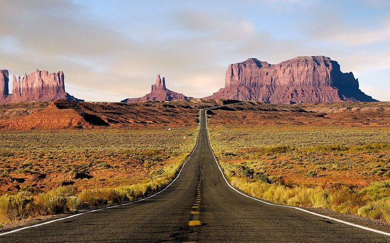 Road Leading to Rock Formations — Red