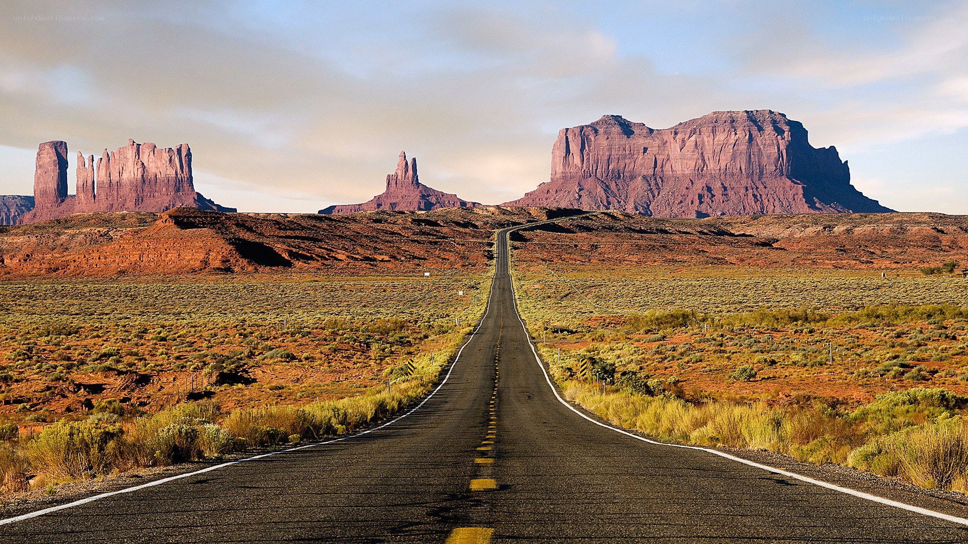 Road leading to rock formations