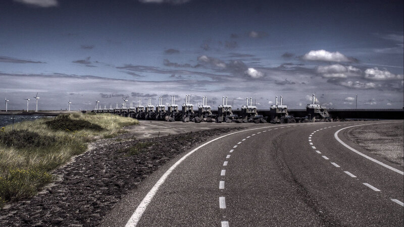 Road leading to storm surge barrier