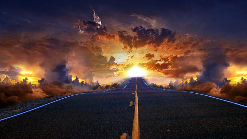 Road Leading to Sunset — Orange