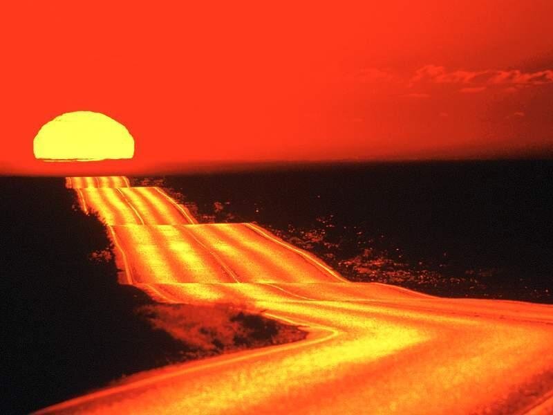 Road Leading to Sunset — Red