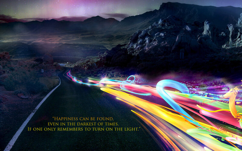 road of light at night