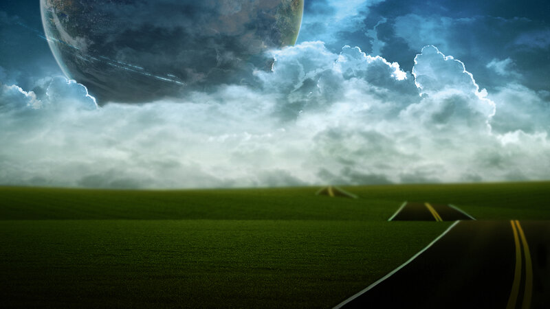 Road on Alien Planet — Green, Dramatic