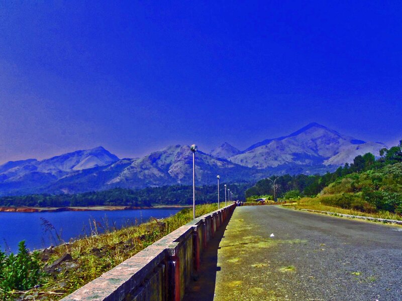 Road on Dam with Mountains