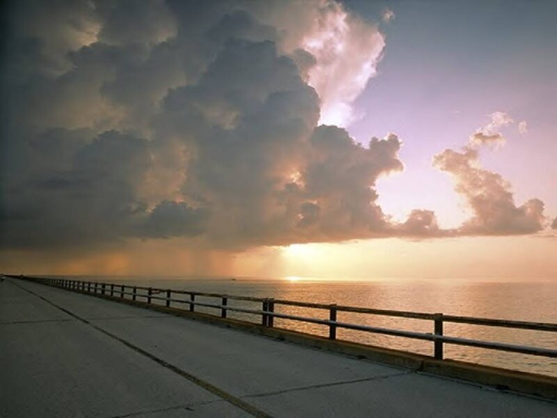 Road over Ocean at Sunset
