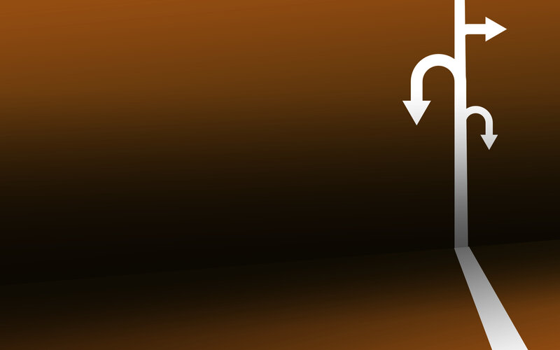 road sign with directional arrows