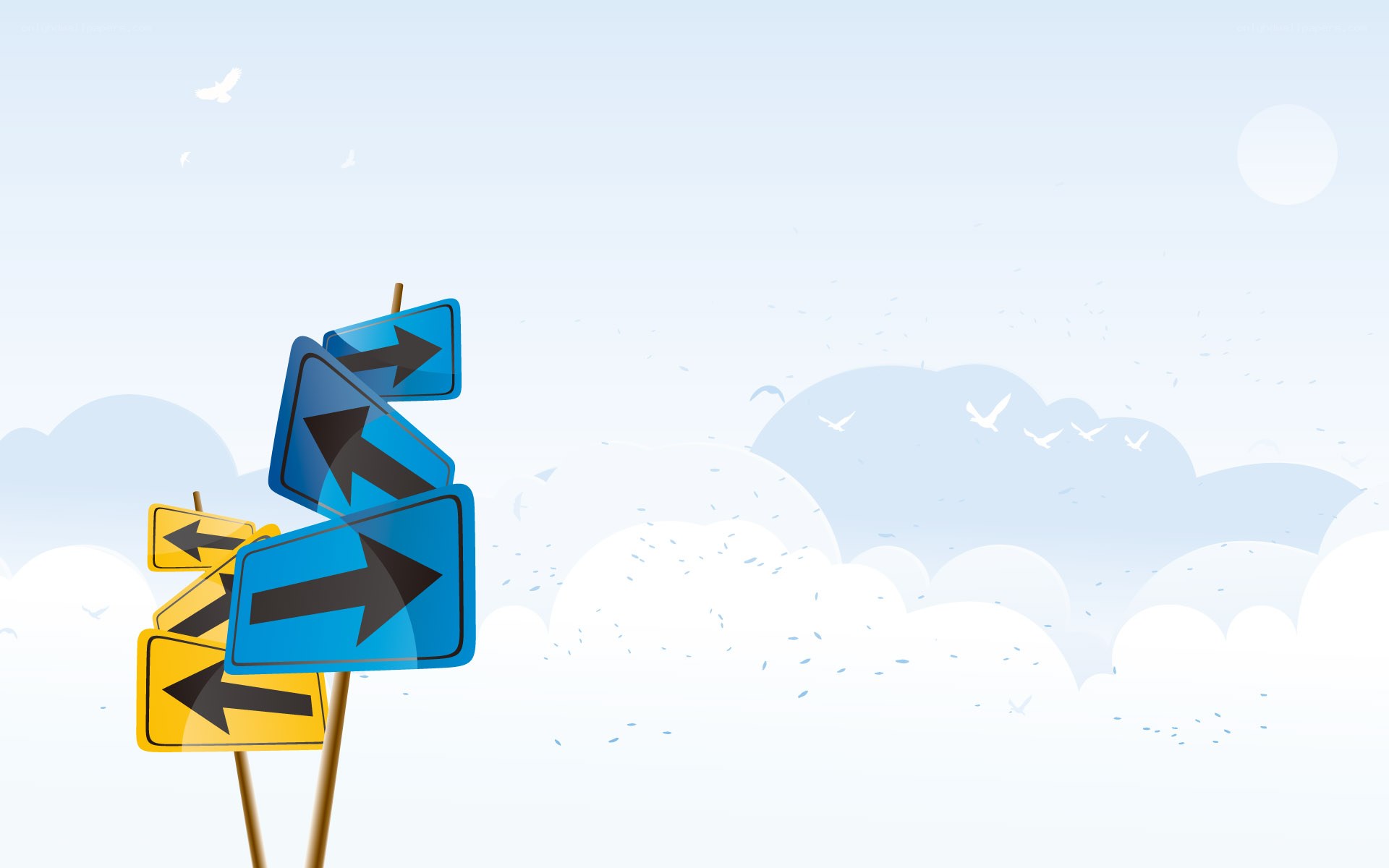 road signs in sky
