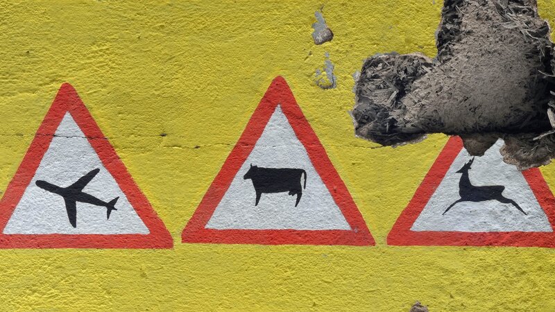 Road Signs on Wall