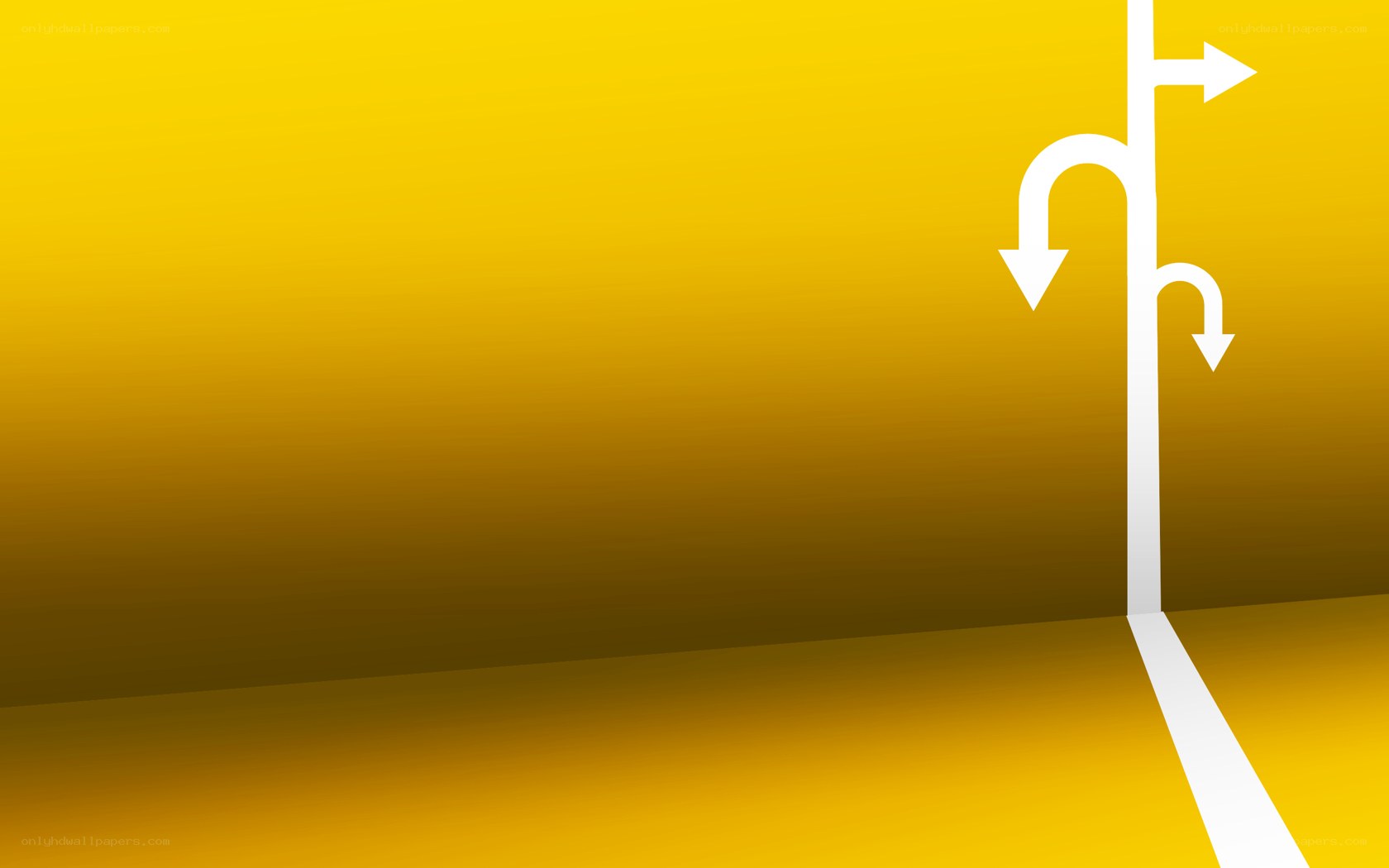 road signs on yellow background