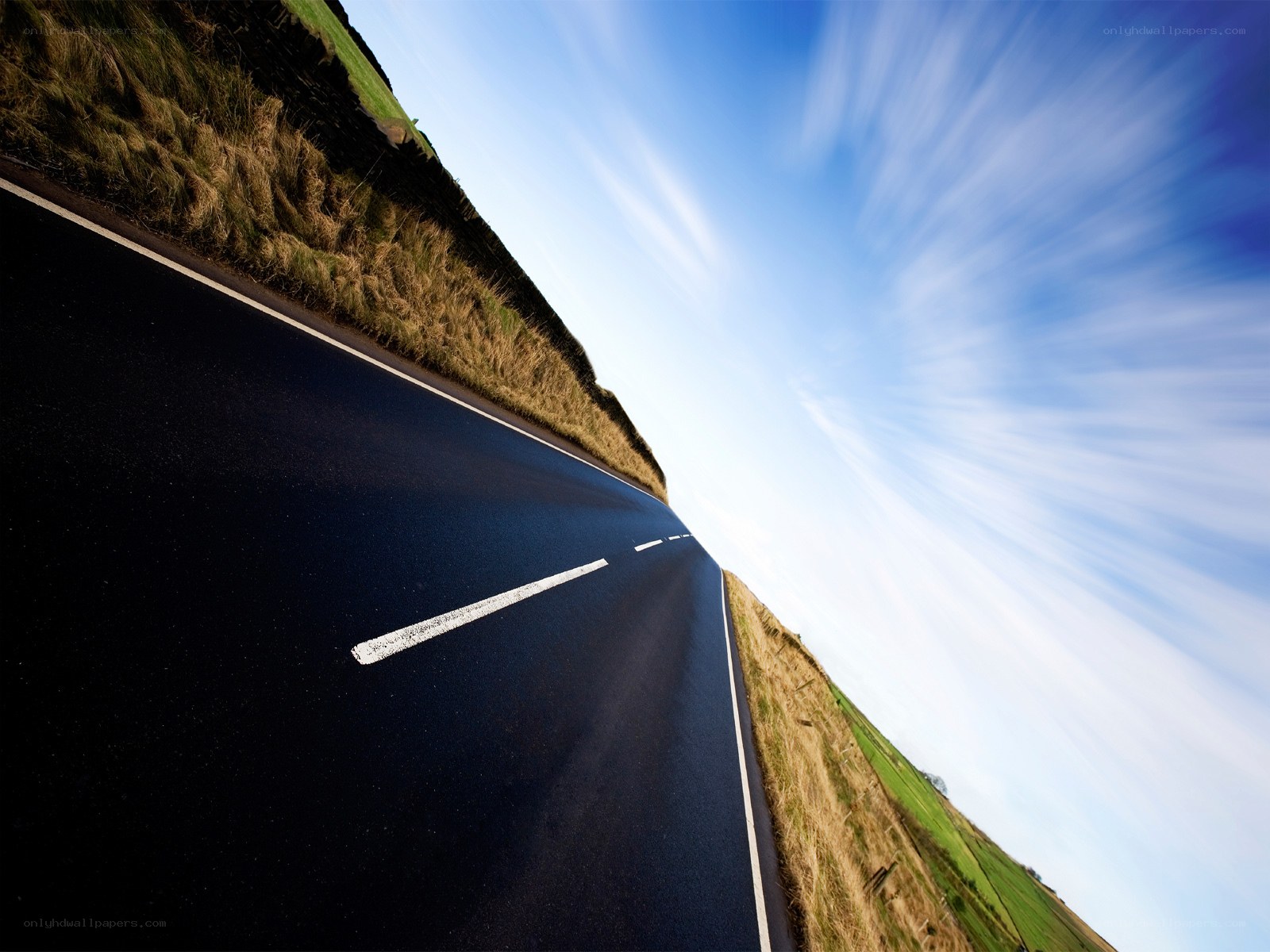 Road stretching into the sky
