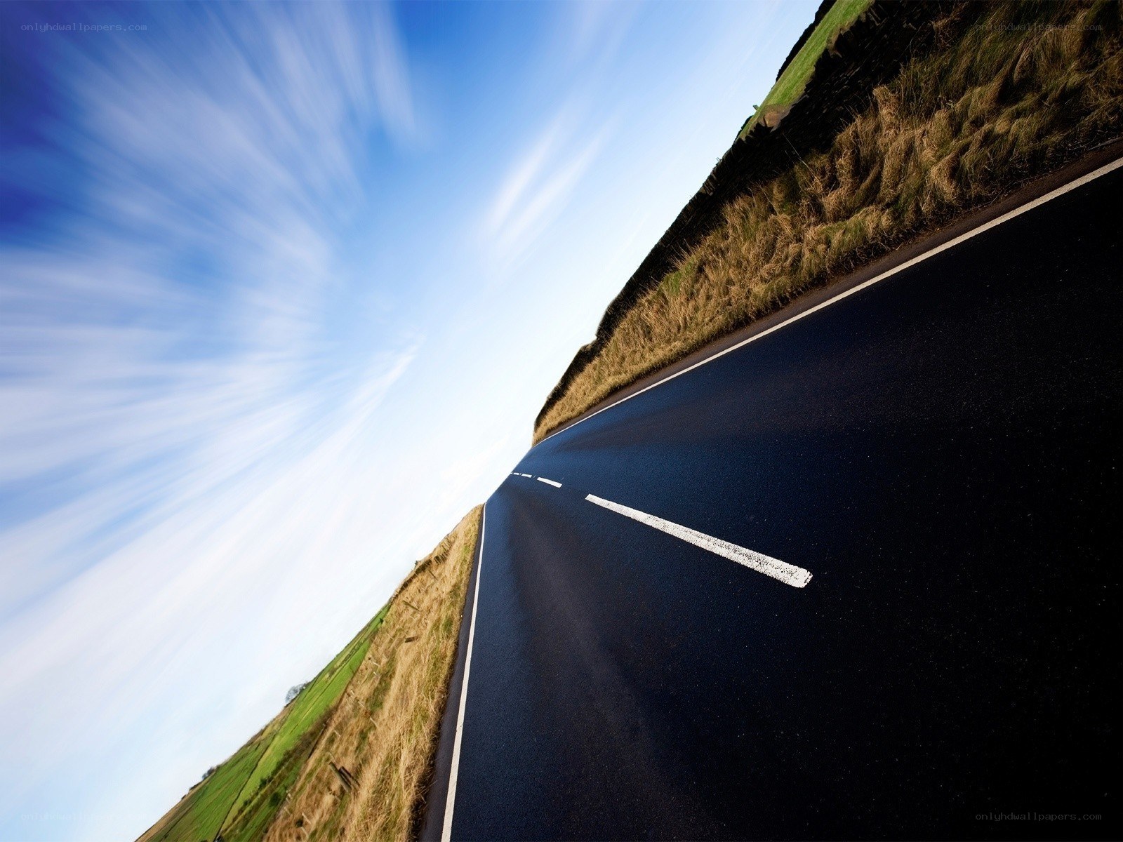 Road stretching into the sky