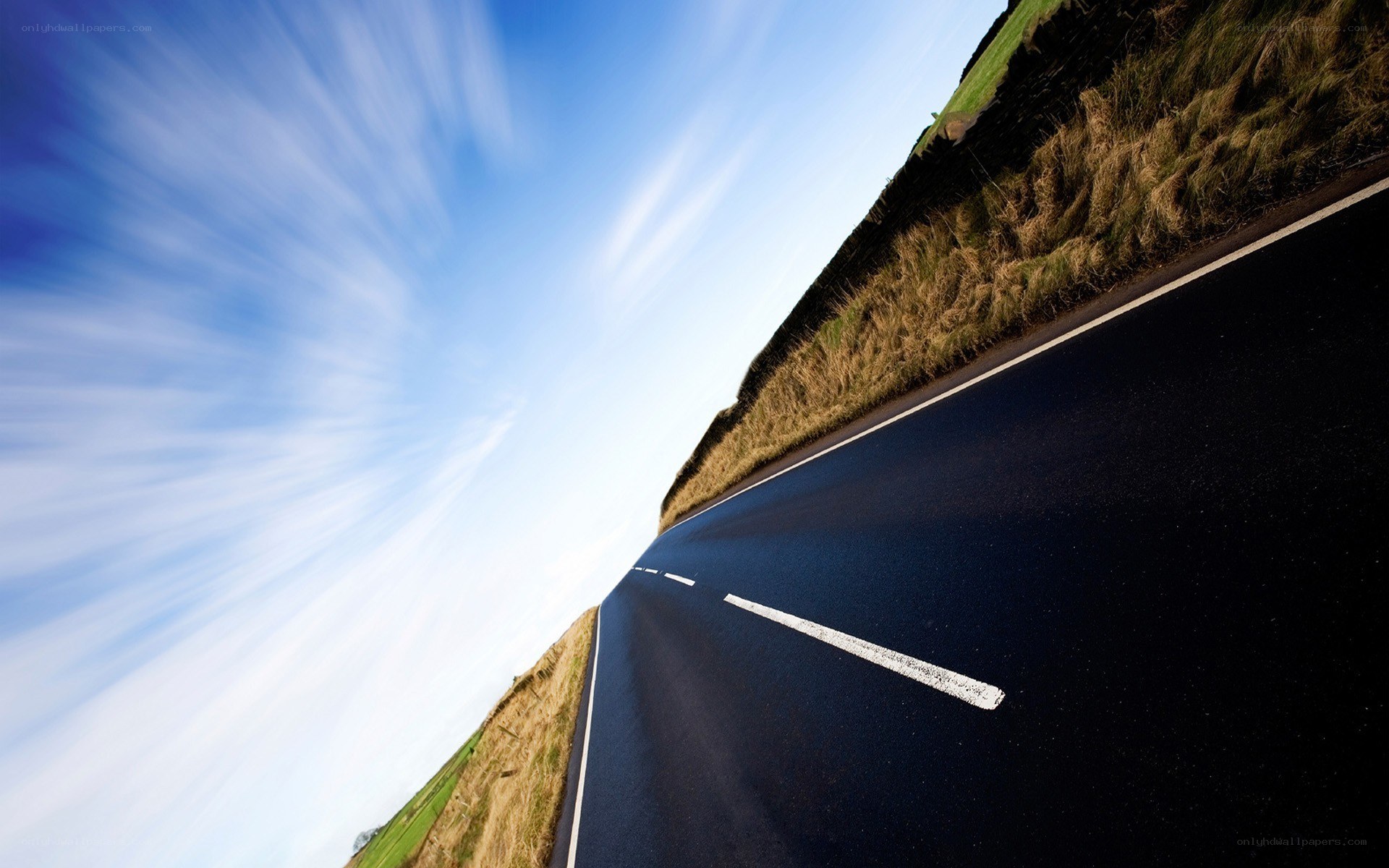 Road stretching into the sky