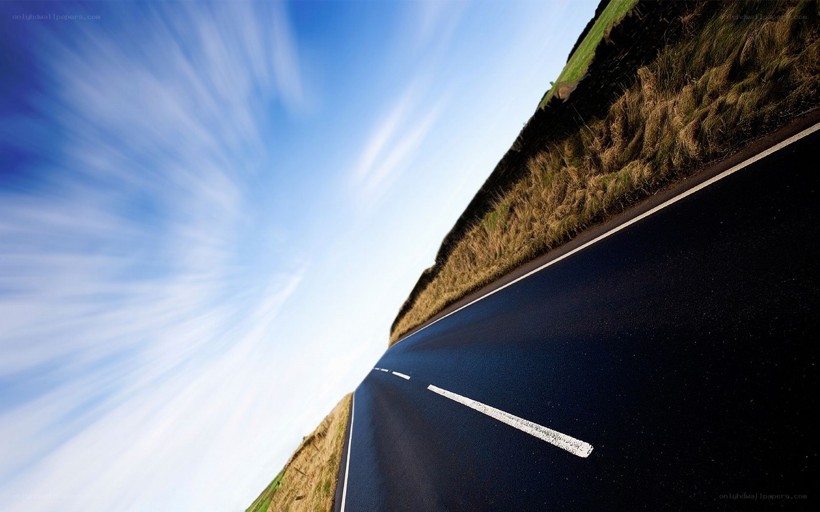 Road stretching into the sky