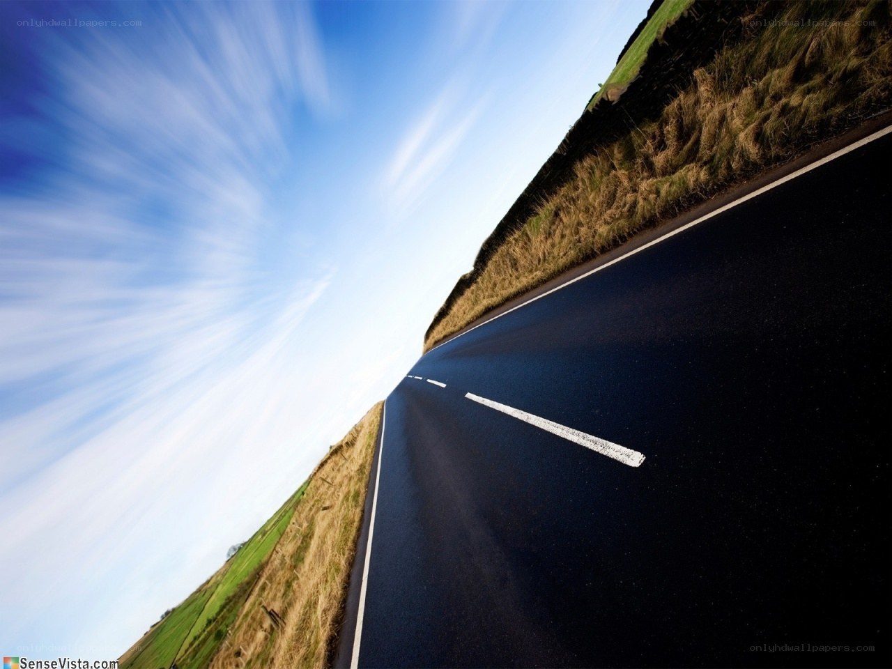 Road stretching into the sky