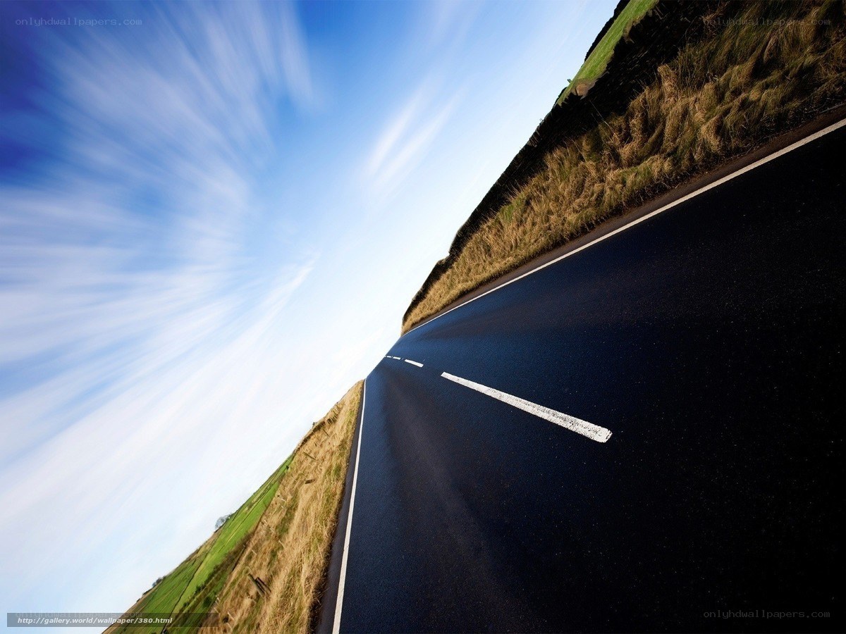 Road stretching into the sky
