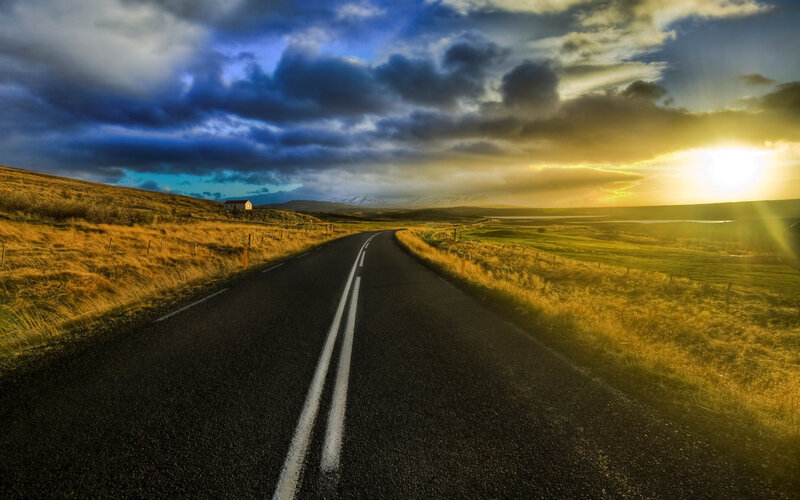 Road Stretching to Horizon — Photograph