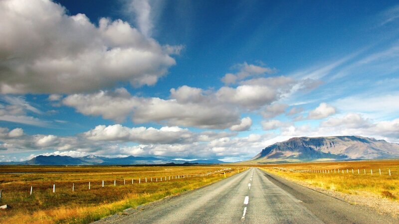 Road Stretching to Mountains