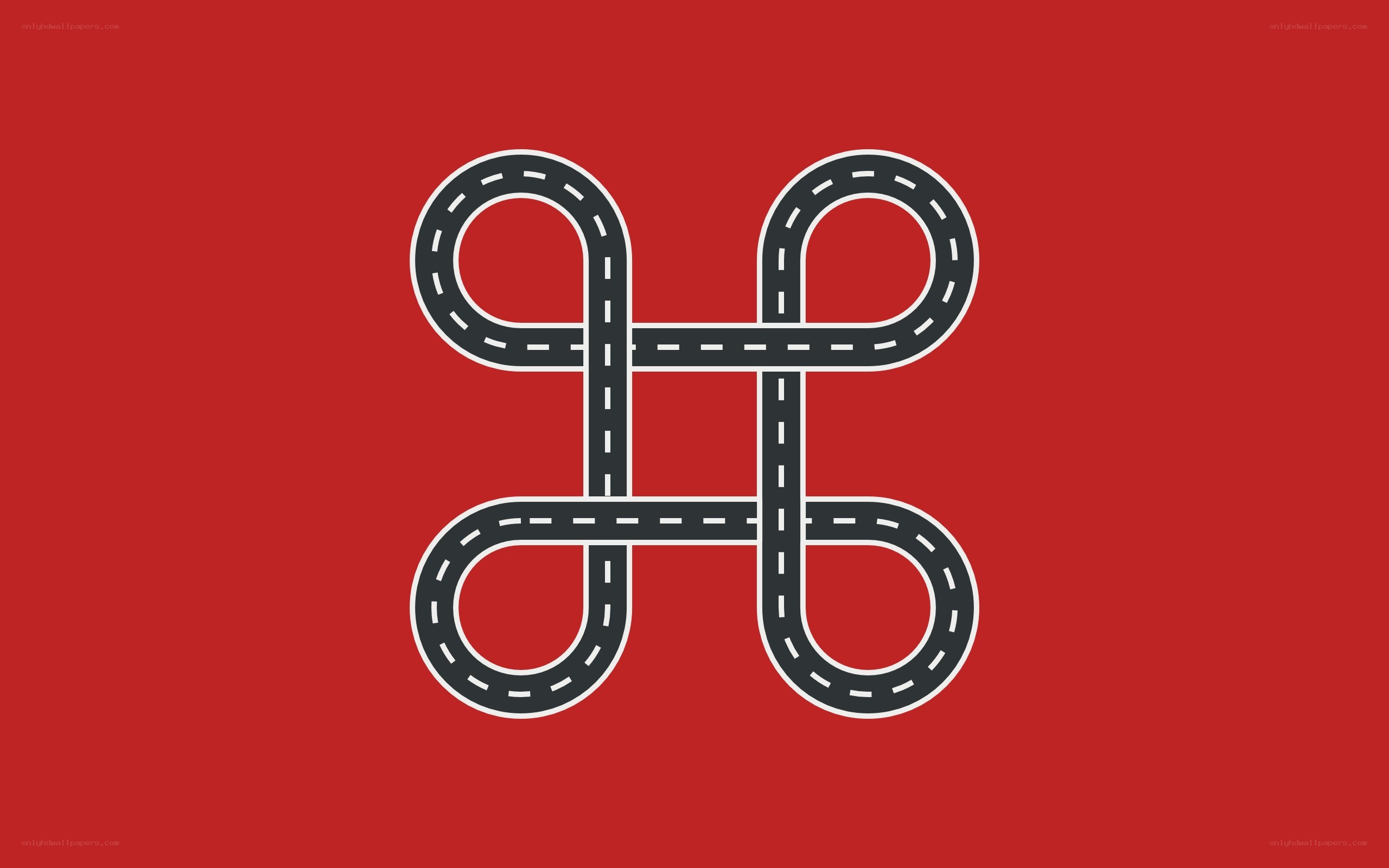 road symbol on red background