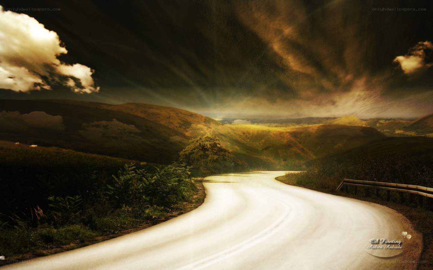 Road through a dramatic landscape