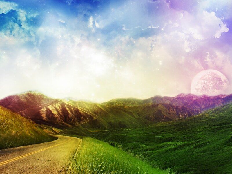Road through a dreamy landscape
