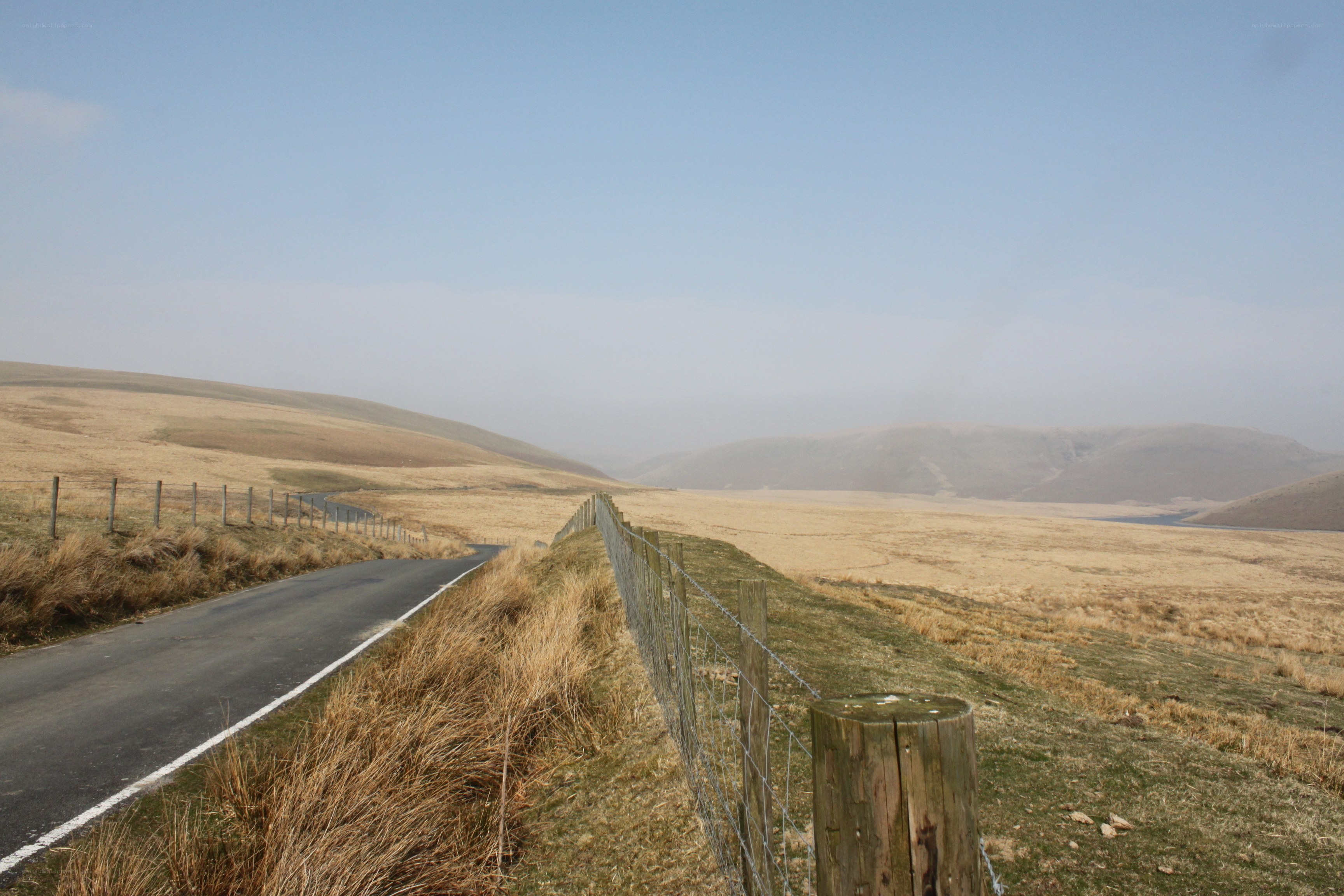 Road through a misty moor