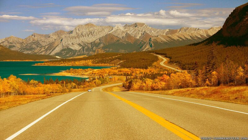 Road Through Autumn Mountains — Yellow