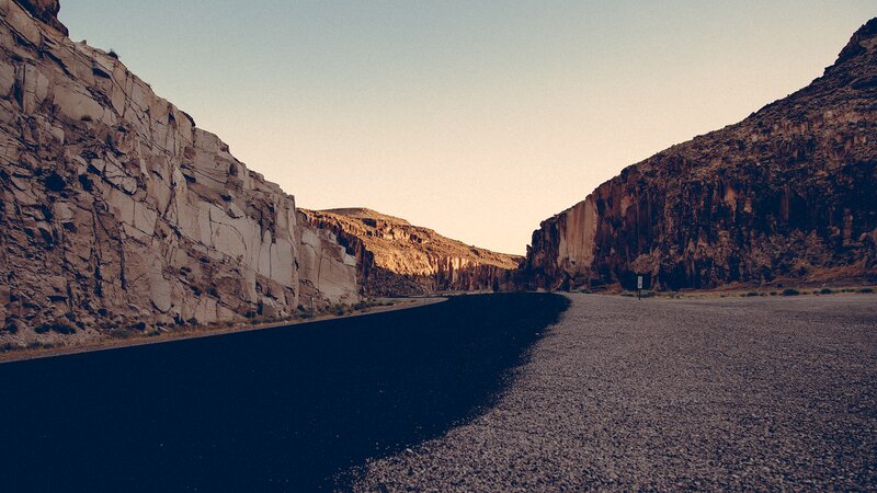 Road Through Canyon — Brown