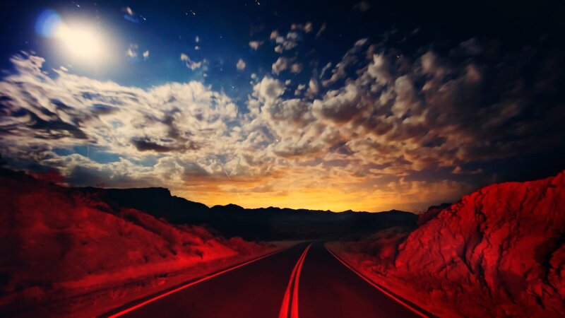 Road Through Desert Canyon — Red