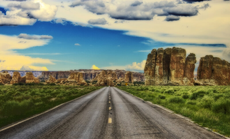 Road Through Desert Canyon