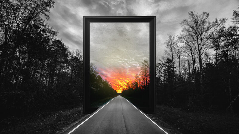 Road Through Forest Frame