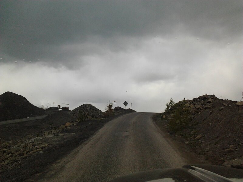 Road Through Gravel Piles